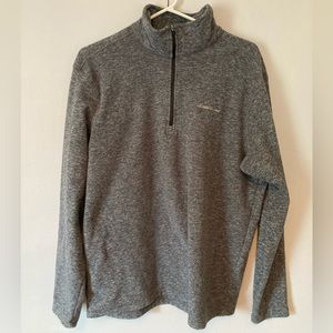 Eddie Bauer Quarter Zip Sweater - Gray - Medium